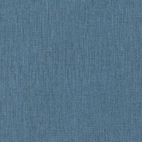 Papiers peints trompe l'oeil réaliste pour salon | Papier peint couleur bleu imitation textile | Tapisserie intissée tendance bleue - 10,05 x 0,53 m (1/5)