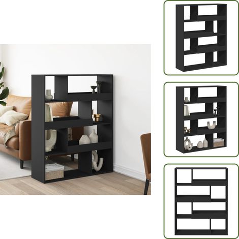 Libreria con ripiani - vidaXL Libreria Nera 100x33x125,5 cm in Legno Multistrato - Libreria per casa