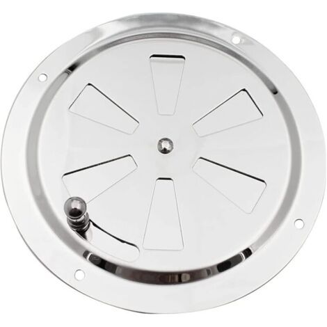 Grille d'aération papillon marine avec bouton, grille d'aération papillon ronde de 5 pouces, plaque de ventilation de cabine en acier inoxydable, couvercle d'aération à persiennes, accessoires pour ba