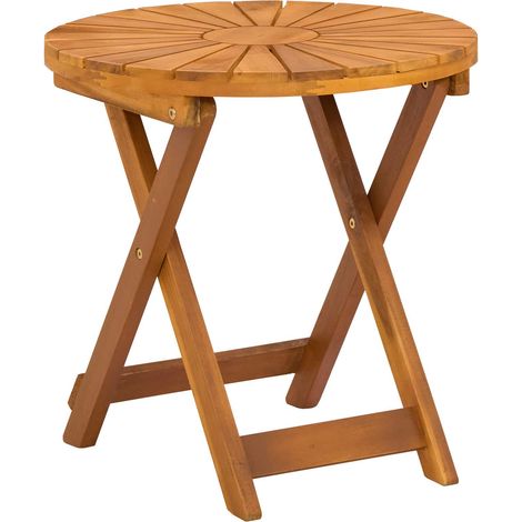 Mesa de Bistró Natural Ø45 x 45 cm Madera de Acacia Sólida vidaXL (1/5)