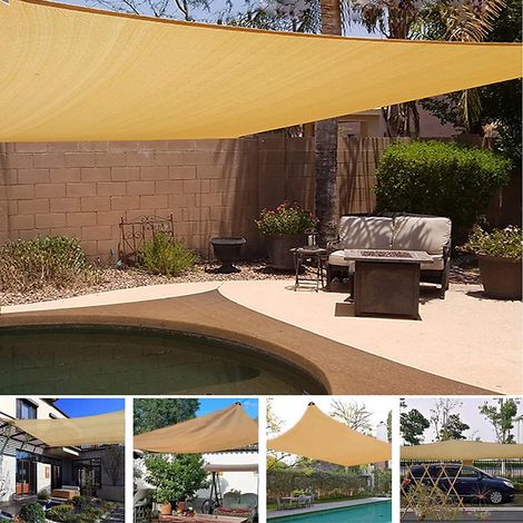 Voile d&aposombrage rectangulaire d&aposextérieur 300 x 400 cm, protection UV avec œillets, taux d&aposombrage de 90 %, pour patio, terrasse