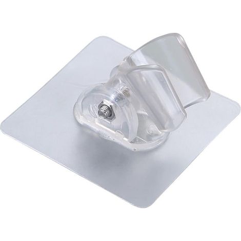 Support de pommeau de douche réglable sans perçage, fixation murale par ventouse, pour pommeau de douche à main, salle de bain, camping-car, blanc, 7,2 cm (transparent) (1/5)
