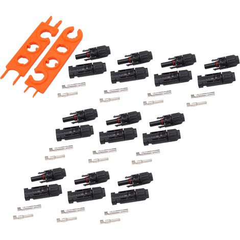 Lot de 10 connecteurs photovoltaïques 1000 V avec clé, connecteurs mâle et femelle pour câble solaire, protection IP67, 30 A (1/5)