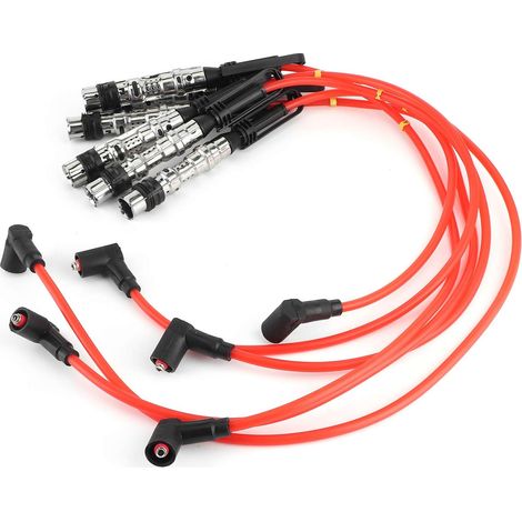 6pcs Câble d'allumage du Câble Cord 1J0998031 Fit pour Corrado VR6 2,8 2.9 avec Tige de Traction Durable (1/5)