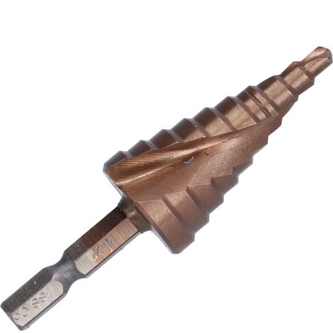 Foret étagé hélicoïdal 4-22mm acier rapide perceuse tête pour métal bois, carotteuse multi-diamètres, outil bricolage professionnel (1/5)