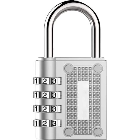 Cadenas à combinaison pour casier, cadenas à combinaison réinitialisable pour salle de sport, boîte à outils, casier de salle de sport, portail, clôture (1 paquet argenté) (1/5)