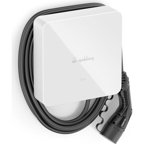 Spelsberg Wallbox Pure 2.0, 11 kW, 7m, polar - kompakte E-Auto Ladestation Typ 2, Plug-and-Play Ladepunkt mit RFID, Schaltkontakt, sicher & zuverlässig, Made in Germany (1/5)