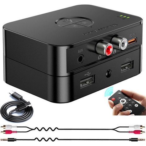 Récepteur Bluetooth 5.4 pour chaîne hi-fi domestique, adaptateur audio pour streaming musical HiFi, enceintes filaires, clé USB, avec entrée auxiliaire 3,5 mm. (1/5)