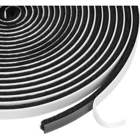Guarnizione a spazzola per porte scorrevoli, guarnizione a spazzola in polipropilene per porte scorrevoli, 9 mm (L) x 5 mm (P) x 6 m (L), guarnizione a spazzola autoadesiva per porte per isolamento e (1/5)
