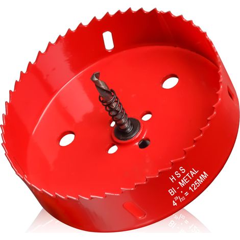 Couronne de forage de 125mm, Scie Cloche pour Bois, Foret Circulaire Bi-métal pour Placoplatre, Plastique, UPVC, Fibre de Verre (1/5)