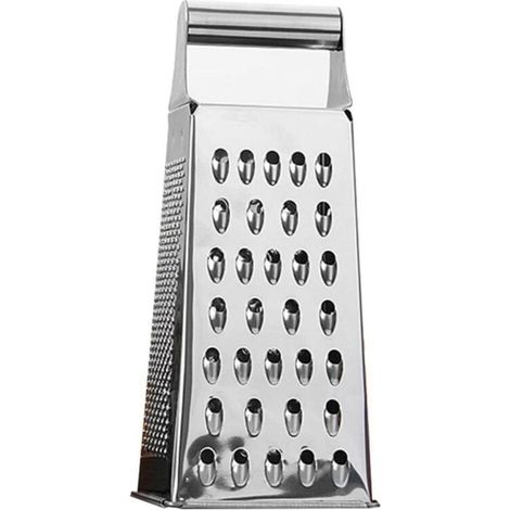 WMF square grater, 8 x 24 cm, stainless steel grater, 4 grater surfaces, ideal as a potato grater, vegetable cutter, Cromargan stainless steel, dishwasher safe