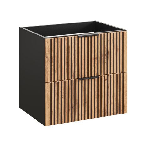 Meuble sous-vasque 60cm Gaia Bois et Noir (1/5)