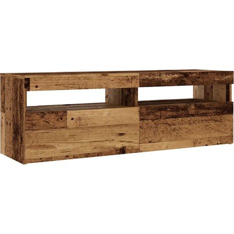 Mueble de TV flotante moderno con almacenamiento 120 x 35 x 40 cm madera de ingeniería con acabado envejecido 020050840 (1/5)