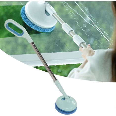 Brosse de nettoyage électrique sans fil à essorage rotatif 8,5 W 5 V 2 A, rechargeable par USB, étanche et rétractable, pour le nettoyage des vitres de voiture (bleue) (1/5)