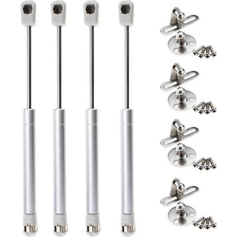 2 Paires Bras pneumatique pour levage de porte Vérins à gaz ressort Armoires cuisine support 100N LBQ51 (1/4)