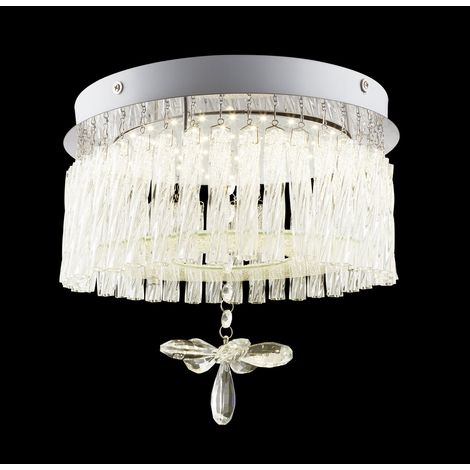 Plafonnier - chrome - Mathilda - métal - Ø 28cm - LED - 68397-12 (1/4)