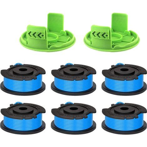 Greenworks G24LT Bobine de fil de 4,9 m de long 1,65 mm de diamètre pour débroussailleuse Greenworks 24 V G24LT G24LTK2 G24LT30M G24LT30MK2 (6 bobines + 2 capuchons) (1/5)
