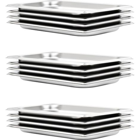 Gastronormbehälter 12 Stk. GN 1/3 20 mm Edelstahl vidaXL (1/5)