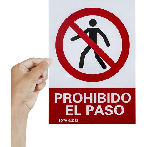 Señal Prohibido el paso 21x30 cm (1/4)