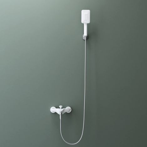 doporro Soffione Doccia Multifunzionale ad Alta Pressione, Doccetta Massaggio Risparmio Idrico per Bagno in 3 Getti, Bianco (1/5)