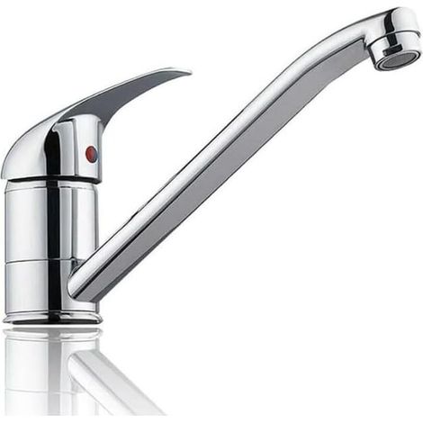 Rubinetto da cucina monocomando cromato – girevole a 360° – acciaio inox 304 senza piombo – controllo acqua calda e fredda -Crezuo