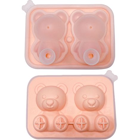 Silikon-Eiswürfelform in Bärenform – Eiskugel- und Eis am Stiel-Form, trendiges Küchenzubehör für Zuhause, Rosa (1 Stück)-lsw (1/2)