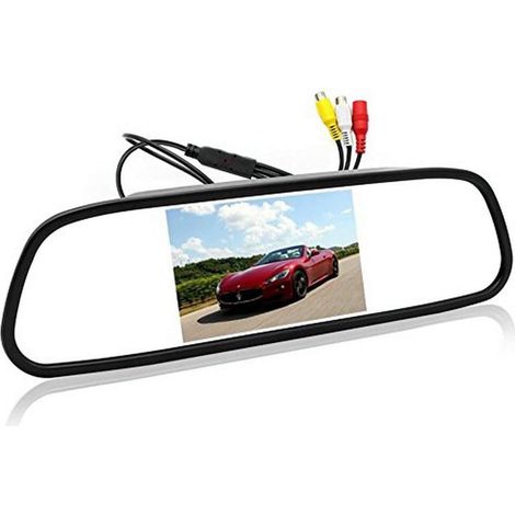 5-Zoll-TFT-Digital-Rückspiegelmonitor fürs Auto, HD-Auflösung 800 x 480, Rückfahrkamera, Parkmonitor mit 2 Videoeingängen, Front-/Rückkamera (1/5)