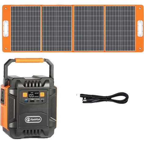 Estación de energía, diseño portátil, opciones de carga versátiles, estación de energía + panel solar (1/2)