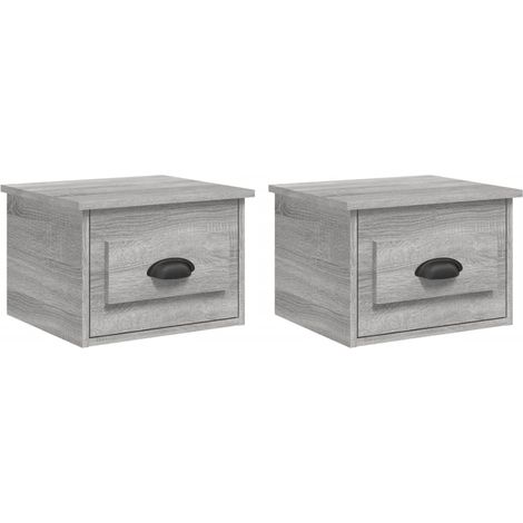 Mesitas de noche de pared 2 uds color gris Sonoma 41,5x36x28 cm vidaXL (1/5)