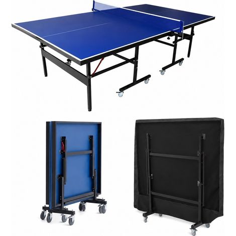 Housse imperméable pour table de ping-pong, 165 x 70 x 185 cm, Oxford 210D, protection UV, anti-poussière, noire (1/5)