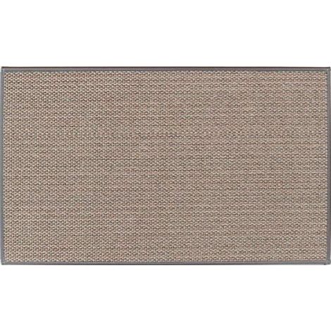 Tapis de cuisine - Antidérapant - Lin - 45 x 150 cm - Résistant à l'huile et à l'eau - Gris (1/3)