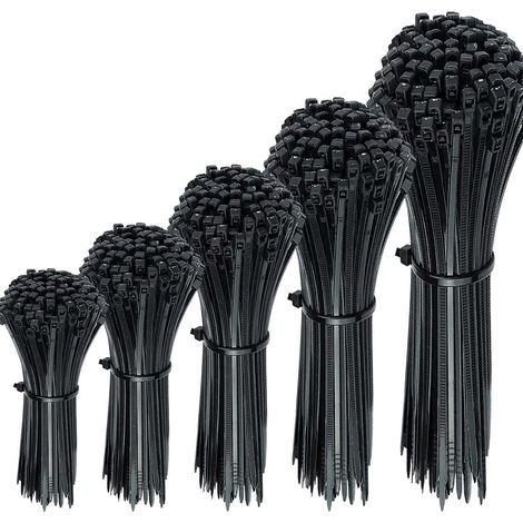Kabelbinder 300 Stück Nylon Selbsthemmend UVbeständig Schwarz (1/5)