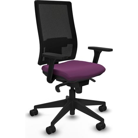 Horna sincro malla negra similpiel morado brazos 3D base piramidal ruedas 65mm nailon (1/5)