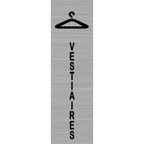 Pictogramme VESTIAIRES (Q0044).- Adhésif aspect aluminium brossé - (1/5)