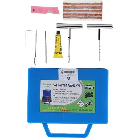 Kit de réparation de pneus de moto en 11 pièces (avec boîte à outils) (1/5)