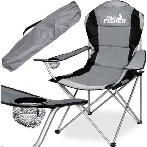 Chaise de pêche KASTOR, pliable, grise (1/5)