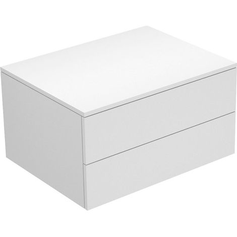 Keuco Edition 400 Buffet 31742, 2 tiroirs, 700 x 382 x 535 mm, Corps/Avant: Blanc Laqué Strucktur / verre anthracite mat - 31742710000 (1/2)
