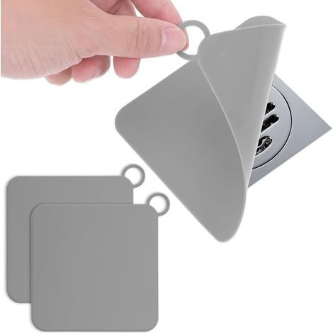 Stück Silikon-Badewannenstopfen, Duschgel-Ablaufstopfen, Badewannenablaufabdeckung, Bodenablaufmatte für Badezimmer, Toilette, Küche und Waschküche (Grau) (1/5)
