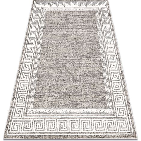 Teppich MATEO 8033/944 Modern griechisch, Rahmen - Strukturell grau / beige beige 80x150 cm