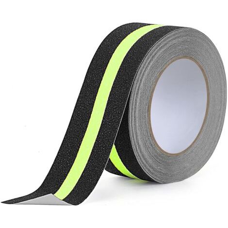 Bande Antidérapante Escalier, 5cm10m, Ruban Antidérapant Phosphorescent, Bande Sécurité Antidérapant, Ruban Adhésif Antidérapant pour Marches d'Escalier, Luminescente, Imperméable (1/5)