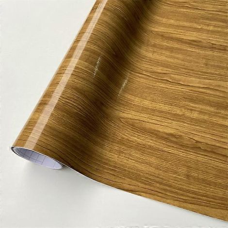 Film adhésif vinyle imitation bois, autocollants pour voiture, film décoratif, sans bulles d'air. Compatible avec l'intérieur de voiture, les meubles de cuisine, les placards, les bureaux. Finition br (1/5)