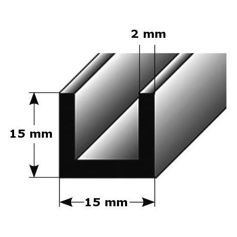 U-Profil "Belmonte" als Montageprofil / Bauprofil, aus Aluminium-1000-15 mm