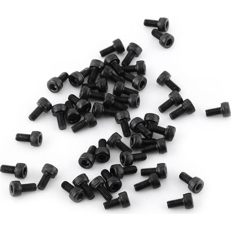 M3 Black Hex Socket Cap Head Screw Bolt Set (M36mm,Fully Threaded,50pcs)