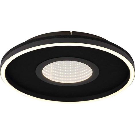 Plafonnier, lampe de plafond, noir mat, effet 3D, LED, fonction mémoire, diamètre 39,7 cm