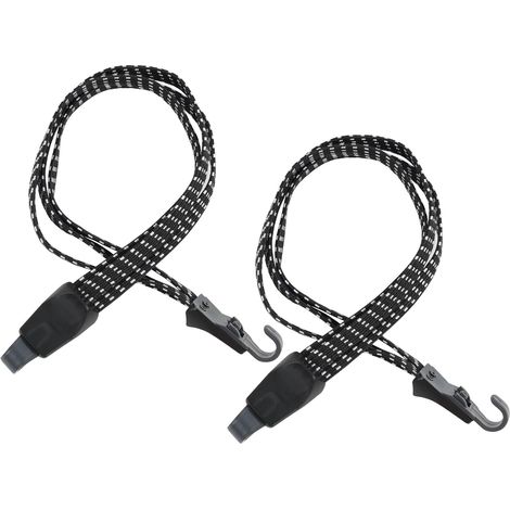 2 cuerdas elásticas con ganchos, correa elástica, correa para portaequipajes 3 en 1, extensor de 70 cm con gancho, correa de ajuste para casco de motocicleta y equipaje de bicicleta.