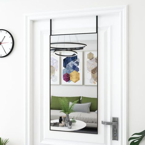 Türspiegel Schwarz 50x100 cm Glas und Aluminium