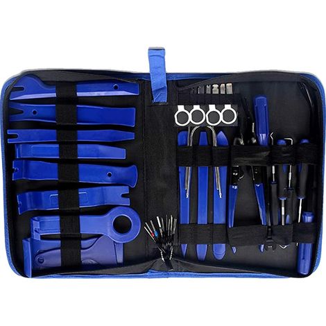 Herramientas para desmontar automóviles, juego de 38 piezas, para desmontar molduras interiores, caja azul de 38 piezas (1/2)