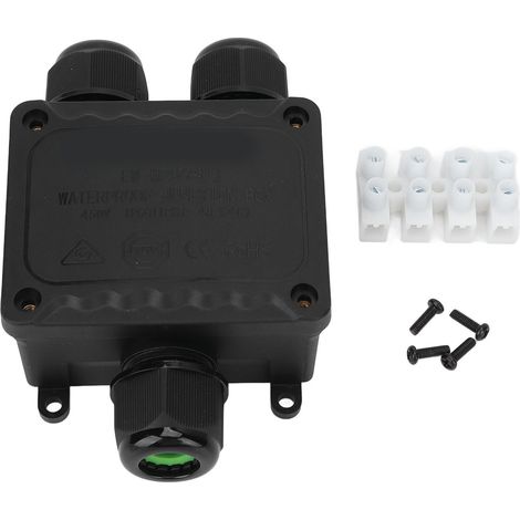 Boîte de Jonction Y 3 Voies Étanche IP68 pour Extérieur avec Trous de Vis pour Câbles