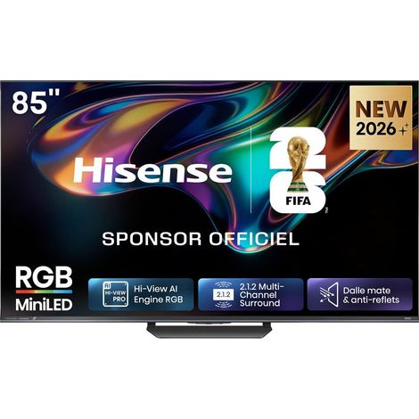 Téléviseur connecté HISENSE 85UR8S 85" 4K RGB Mini LED Smart TV VIDAA 180Hz Noir
