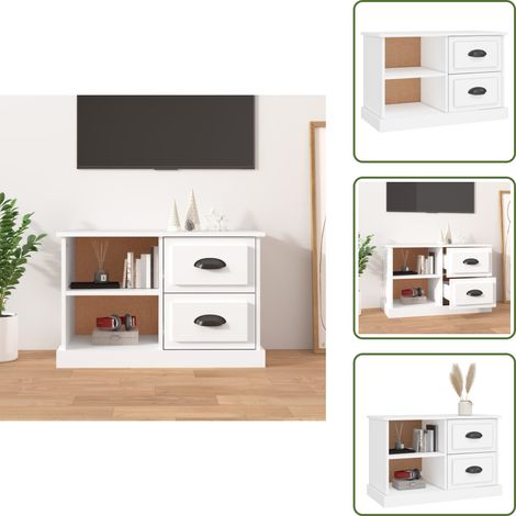 TV-Schrank Weiß 73x35,5x47,5 cm Holzwerkstoff - TV Schrank - Holzwerkstoff Möbel - Weißer TV Stand - Wohnzimmerschrank - Regal (1/5)